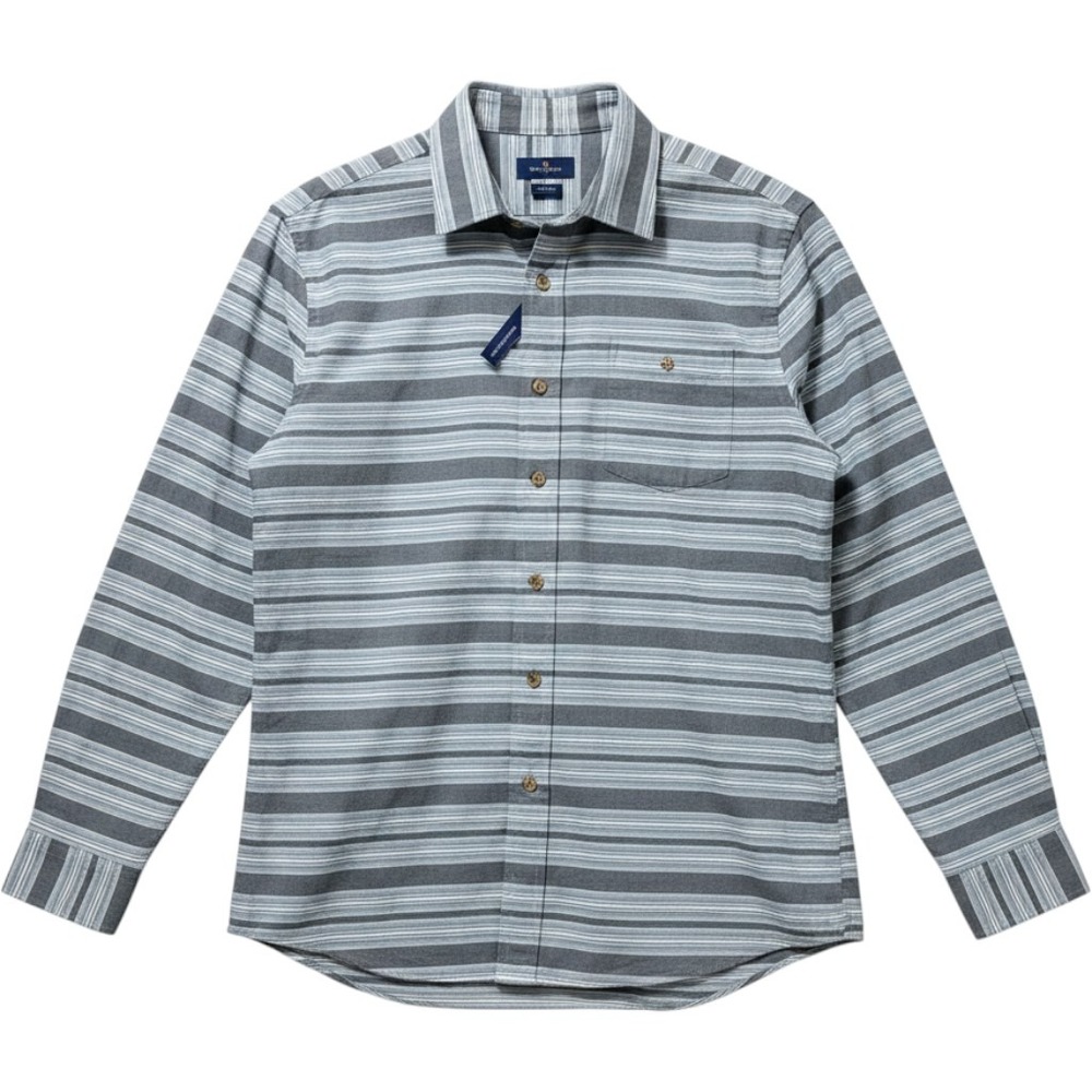 Johnnie-O Chandler Striped Button Down Shirt Indigo Blue Mens Large JMWL3290 NEW